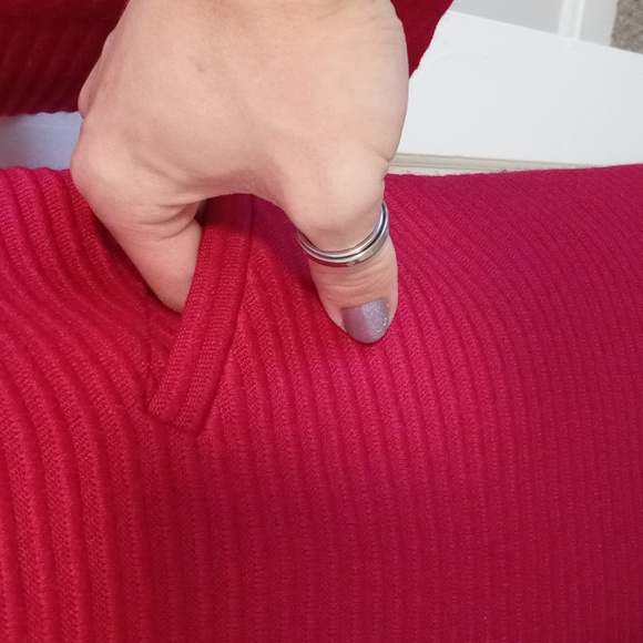 💓Talbots💓 - "Thinsulate" Fuchsia Wool Blend Ribbed Funnel Neck Coat - Picture 8 of 11